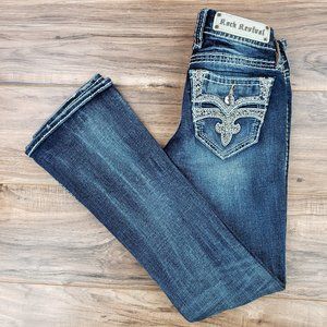 Rock Revival Ligeia Sz 25 Boot Jeans, Embellished